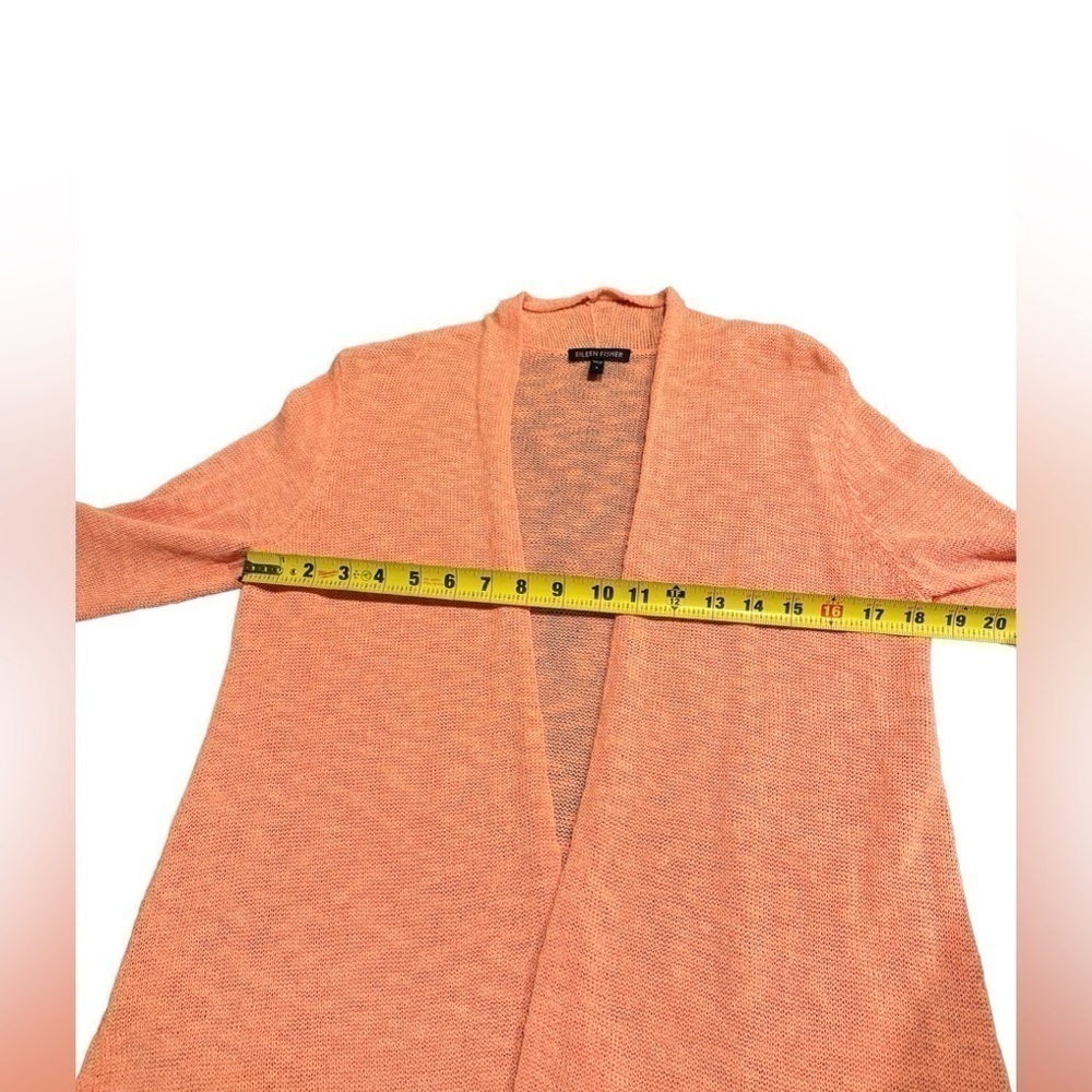 Eileen Fisher Linen Blend Open Front Cardigan Womens Size Small Coral - Picture 10 of 12